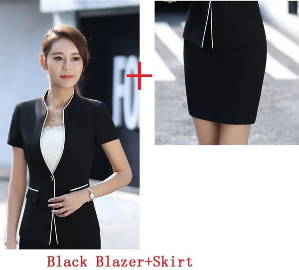 Novelty Summer Formal Professional Business Women Suits With Jackets And Pants Female Trousers Sets OL Styles Blazers Outfits  -  GeraldBlack.com