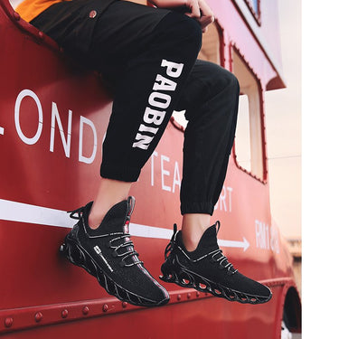 Outdoor Athletic Sports Breathable Black Running Sneakers for Men on Clearance  -  GeraldBlack.com