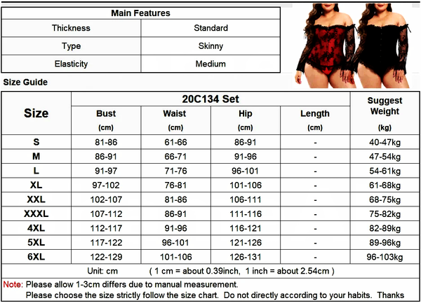 Plus Size Aesthetic Lace Long Sleeve Bustier Top 5XL Sexy Skinny Dark Academia Ruffles Trim Gothic Corsets Lingerie  -  GeraldBlack.com