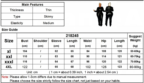 Plus size Black Winter Long Sleeve Tops stacked Bodycon Skinny Outfits Two Piece Set 4XL  -  GeraldBlack.com