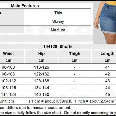 Plus Size Crimping Slouchy Denim Women 3XL 4XL Summer Casual Rolled Hem Stretch Skinny Hot Shorts Pants  -  GeraldBlack.com
