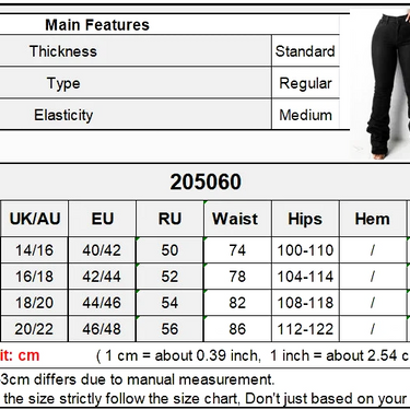 Plus Size Europe Style Stacked Flare 3xl Streetwear Sexy Slim Fit Trendy Bell-bottom Denim Pants Vintage Trousers  -  GeraldBlack.com