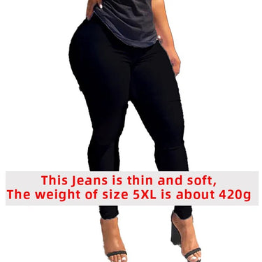 Plus Size High Waist Stretchy Casual 4XL Distressed Bodycon Pencil Denim Skinny Jeans Pants  -  GeraldBlack.com