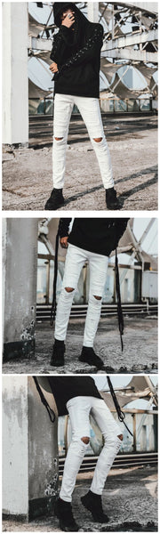 Printed New European American Style Digital Printing Slim Trousers Fashion Joker Tide Personality Small Foot Skinny Jeans  -  GeraldBlack.com