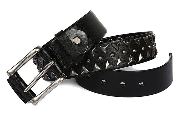 Punk Men's Genuine Leather Heavy Metal Studded Rivet Belt on Clearance  -  GeraldBlack.com
