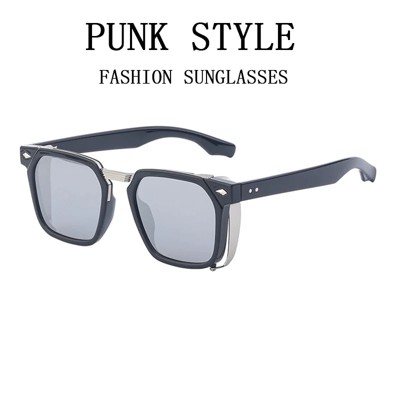 Punk Square Women Men Retro Steampunk Vintage Fashion Sunglasses  -  GeraldBlack.com