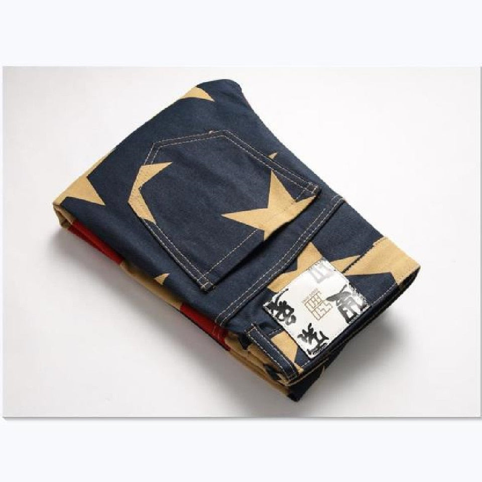 Men's Punk Style Denim Digital Print Pattern Streetwear Skinny Jeans