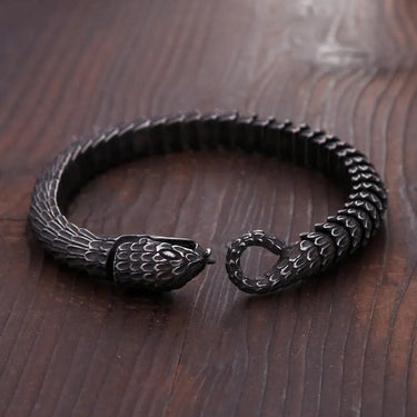 Punk Vintage Stainless Steel Viking Snake Bracelet For Men Women Gothic Fashion Hip Hop Animal Bracelet  -  GeraldBlack.com