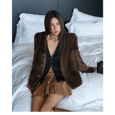 Real Mink Fur Women Fashion Whole Fur Winter Thick Warm Jackets  -  GeraldBlack.com