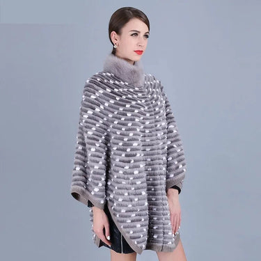 Real Mink Fur Women Natural Knitted Batwing Sleeve Winter Warm Full Pelt Mandarin Collar Jackets  -  GeraldBlack.com