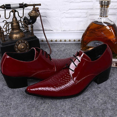 Red Black Man Leather Pointed Breathable Oxford Wedding Shoes Big Size 38-46!  -  GeraldBlack.com