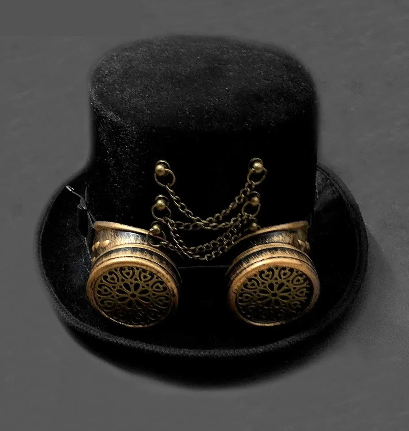 Retro Men's Punk Goth Victorian Steampunk Black Cosplay Custume Top Fedora Hats  -  GeraldBlack.com