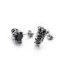 Retro White/Black CZ Stone Stainless Steel Earrings for Women Men Punk Skull Stud Earrings Hip Hop Rock Skeleton Jewelry Gifts  -  GeraldBlack.com