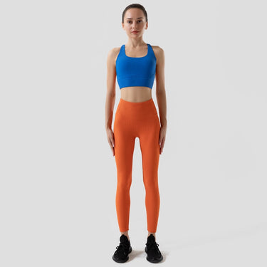 Rib Fabric Women's Tracksuit Tights Leggings Sports Bra Gym Fitness Elastic Yoga Set 2 Pieces Clothing  -  GeraldBlack.com