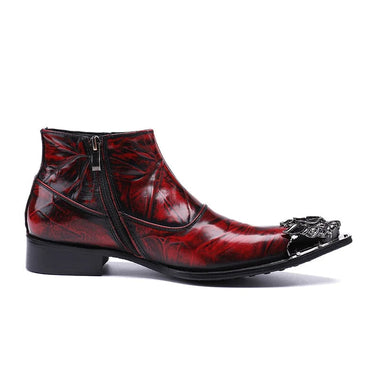 Rock Japanese Fashion Men Pointed Toe Wine Red Luxury Boots Shoes Leather Big Size 38-46  -  GeraldBlack.com