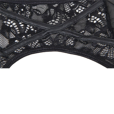 Sexy Black Lace Garter Belt Crotchless Panty Four Straps Suspender Belts For Women Lingerie Stockings Size M-6XL  -  GeraldBlack.com