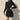 Sexy Ladies Black Skinny Slim Mini Knitted Elegant Bandage High Collar Long Sleeve Solid Streetwear Party Dresses  -  GeraldBlack.com
