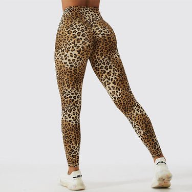 Sexy Leopard Gym Yoga Set Tracksuit Fitness Sport Leggings Bra Short Sets Clothes For Women Elastic High Waist  -  GeraldBlack.com