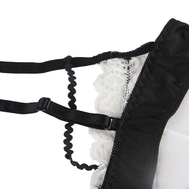 Sexy Maid Outfit Garter Lingerie Sets Mini Nightgowns Roleplay Uniform Plus Size Mesh 3Pcs Bra Skirt Curve Underwear  -  GeraldBlack.com