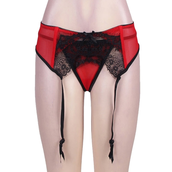 Sexy Women Lace Black Red Garter Panty Temptation Ultra Thin Mesh Stockings Lingerie Suspender Wedding Garters Belts  -  GeraldBlack.com
