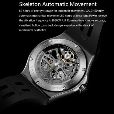 Skeleton Automatic Mechanical Men Hollow Luminous Sapphire Waterproof Luminous Fashion Business Watch  -  GeraldBlack.com