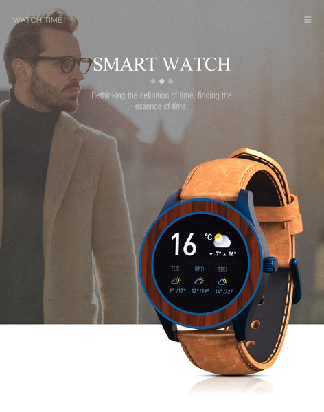 Smart Watch Men's Wood  Multifunction SmartWatch 5.0 Heart Rate Sport Bluetooth Wristwatch relogio inteligente  -  GeraldBlack.com