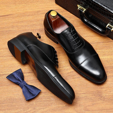 Soft Real Leather Businessman Office Formal Dress Shoes Men's Retro Commuter Oxfords Pointed Handmade  -  GeraldBlack.com