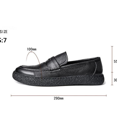 Soft Top Layer Cowhide Leather Men's Slip On Lazy Comfort Boat Concise Daily Casual Shoes  -  GeraldBlack.com
