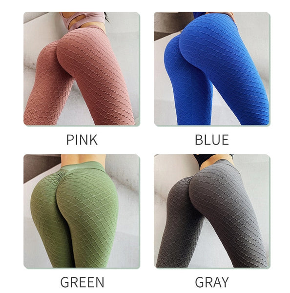 Solid Color Mesh Leggings Women Tights Yoga Pants Elastic High Waist Sweatpants Seamless Sports Pants For Women 5 Colors  -  GeraldBlack.com