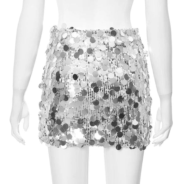 Sparkly Sequin High Waisted Summer Sexy Party Night Club Mini Skirt for Women  -  GeraldBlack.com