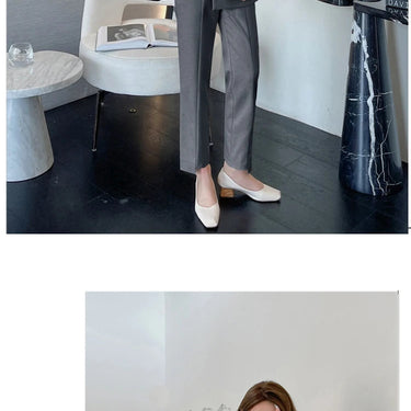 Spring Autumn Formal Ladies Clothing Elegant Office Casual Tops Coat Blazer And Long Pants 2 Pieces Outfits Suits Set  -  GeraldBlack.com
