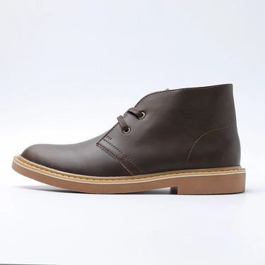 Spring Casual Men Real Leather Round Toe Lace-Up Vintage British Dress Ankle Desert Boots  -  GeraldBlack.com