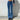 Spring Melody Super Elasticity Striped Blue Denim Street Stretch Skinny Denim Flare Jeans Trousers  -  GeraldBlack.com