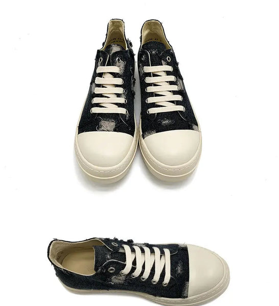 Spring Summer Denim Woman Lace Up Casual Daily Shoes Young Girls All-match Outdoor Canvas Shoes  -  GeraldBlack.com