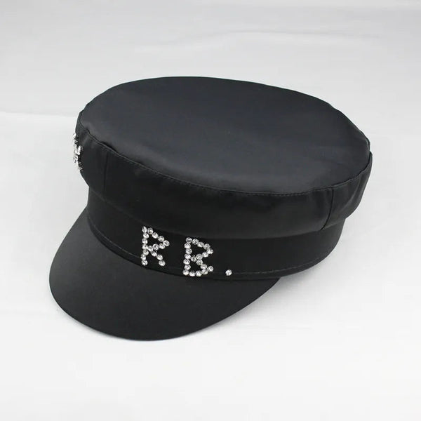 Spring Summer Women Diamond of Letter Stain Military Hats  -  GeraldBlack.com