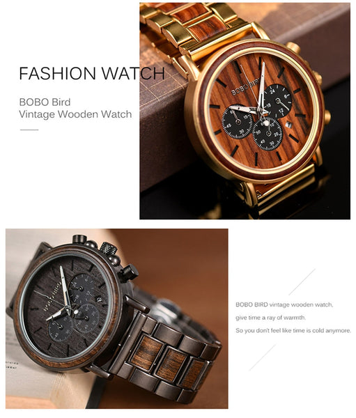 Stainless Steel Men Wristwatches Luminous Handle Chronograph Timepiece  -  GeraldBlack.com