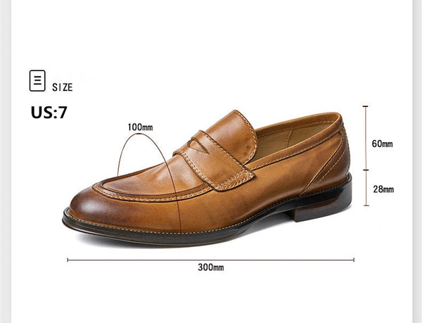 Successful Men's Must Get High End Genuine Leather Slip-on Leather Businessman Casual Office Dress Shoes  -  GeraldBlack.com