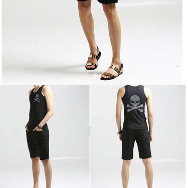 Summer Men Designer's Genuine Leather Rome Rock Fashion Sandal Shoes US6-10!  -  GeraldBlack.com
