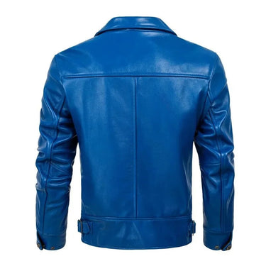 Men's Korean Style Cowhide Leather Slim Motorcycle Short Jacket ...