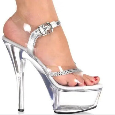 Transparent 15 cm high heel collocation sexy fashion temperament of crystal model catwalk pumps shoes  -  GeraldBlack.com