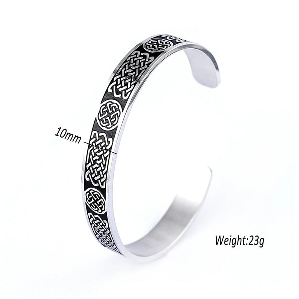 Unisex Celtics Knot Viking Symbol Stainless Steel Opening Amulet Lucky Knot Bangles Jewelry Gift  -  GeraldBlack.com