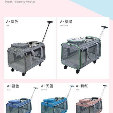 Unisex Middle Large Size Foldable Dog Pets Case Cats Trolley Luggage Duffel Bag For Pets  -  GeraldBlack.com