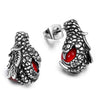 Unisex Punk Charm Black Red Stone Stainless Steel Dragon Claw Earrings Jewelry Gifts  -  GeraldBlack.com