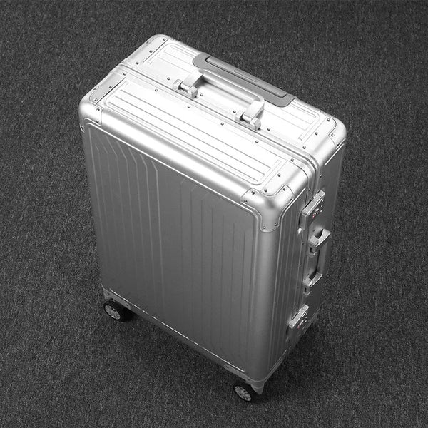 Unisex Spinner Aluminum Travel Suitcase 20"24"28" Check In Rolling Luggage Bags On Wheels  -  GeraldBlack.com