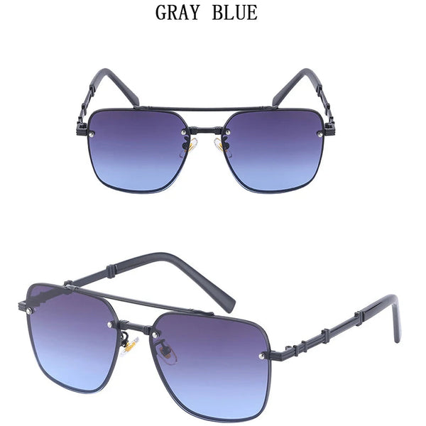 Unisex Square Trendy Luxe Fashion Vintage Shades Sunglasses  -  GeraldBlack.com