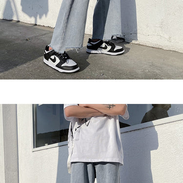 Unisex Summer Thin Design of Fat mm Holed Hiphop Streetwear Denim Straight Leg Jeans  -  GeraldBlack.com