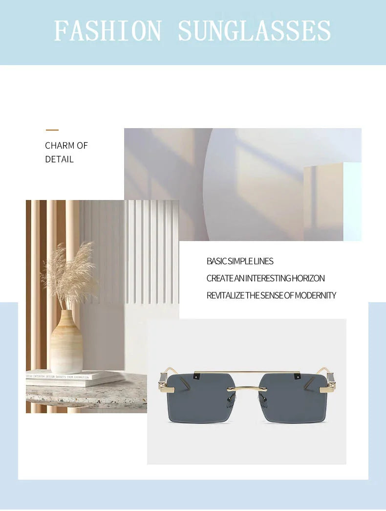 Unisex Vintage Fashion Gradient Mirror Square Sunglasses  -  GeraldBlack.com