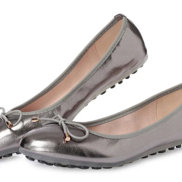 US 5-9 Woman Lightweight Soft Synthetic Leather Comfort Gold Silver Slip-on Summer Bowknot Ballerina Flats Shoes  -  GeraldBlack.com