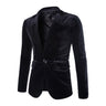 Velvet Dress Coat Mens Jacket Groom Tuxedo Casual Suit Wedding Business Blazers Costume  -  GeraldBlack.com
