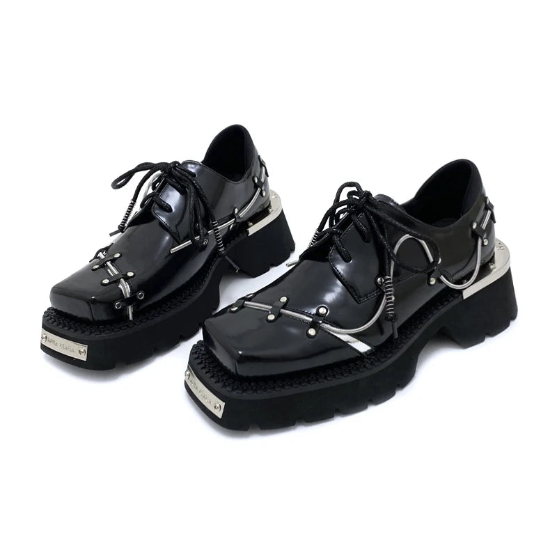 Very Cool Young Men's British Style Thick Sole Heighten Punk Retro Soft Leather Four Seasons Big Toe Shoes  -  GeraldBlack.com
